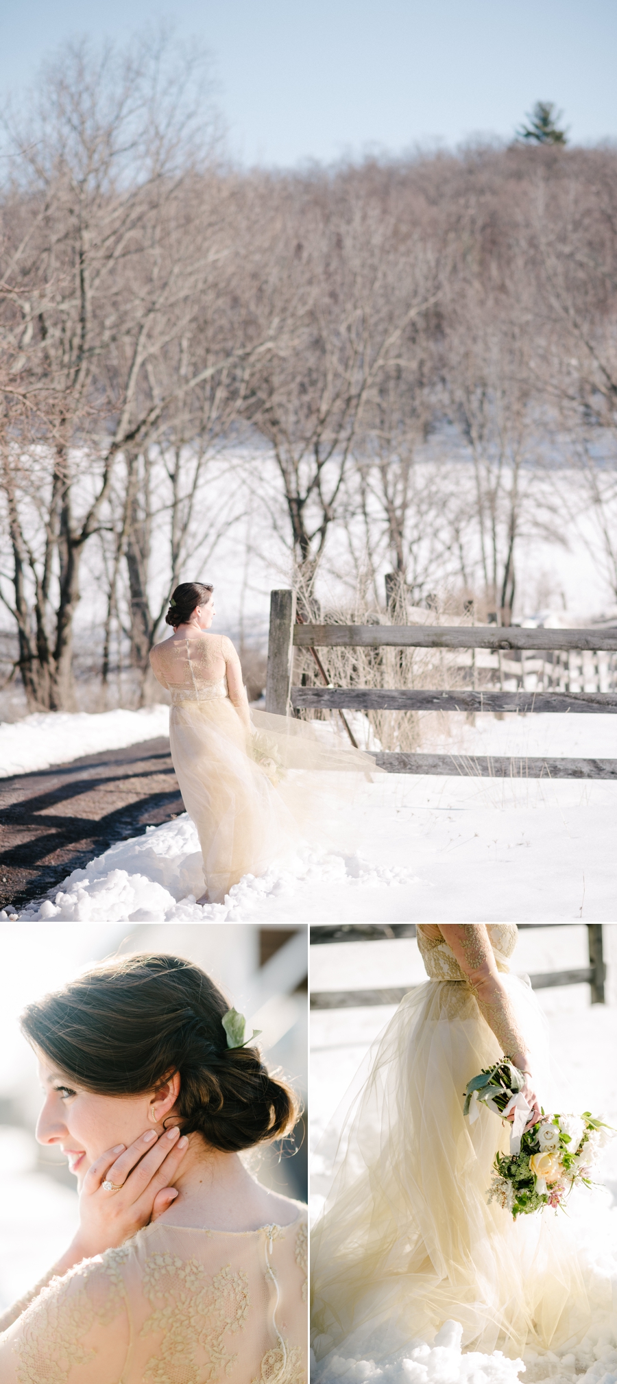 beautiful winter bride portraits